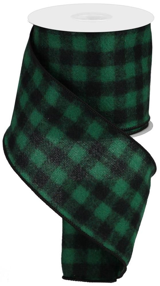 4" x 10yd Fuzzy Flannel Buffalo Plaid Wired Ribbon (Copy)