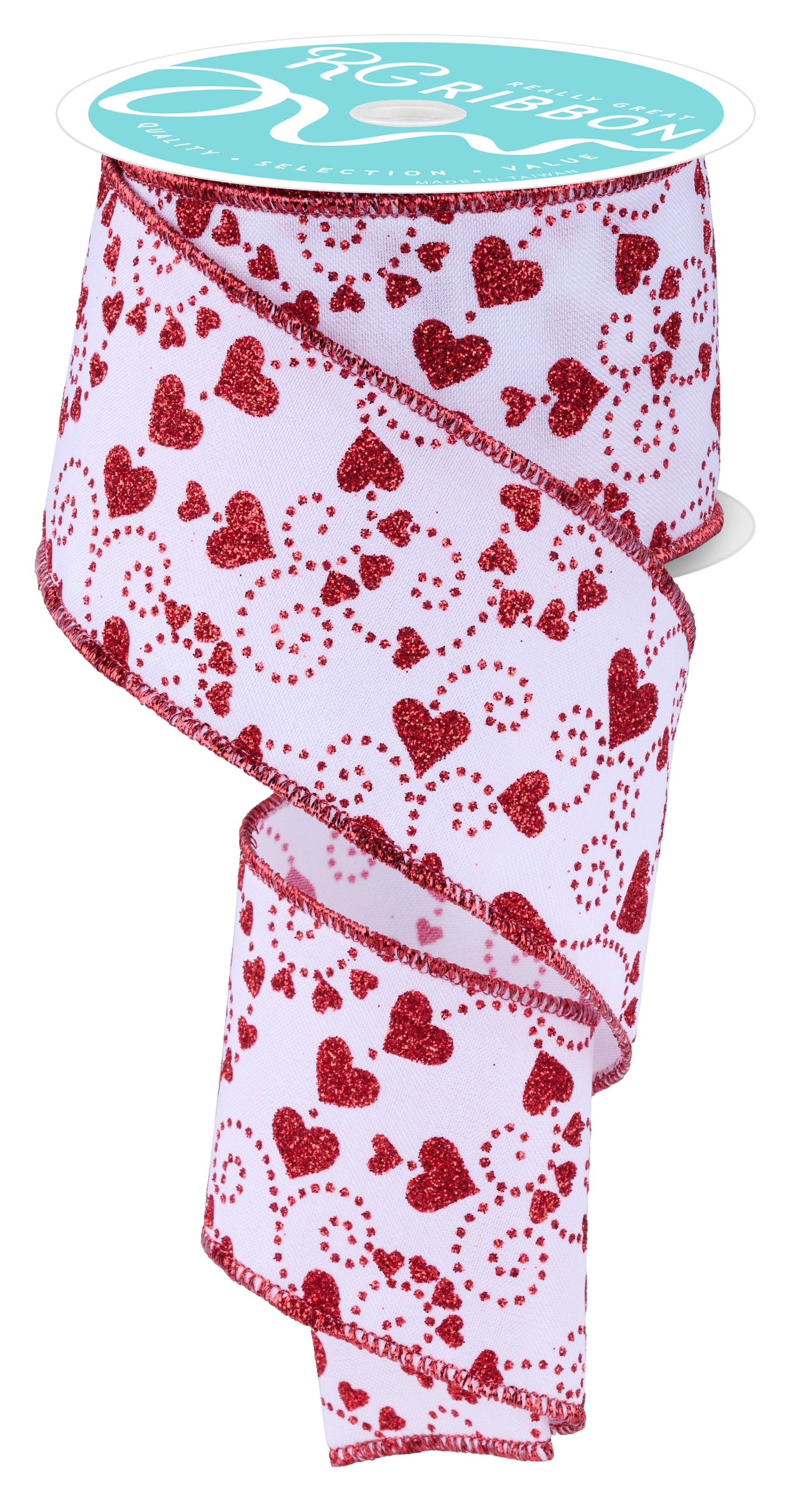 2.5" x 10yd Mini Swirl Heart Ribbon