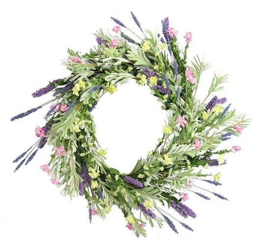 Mini Bead Lavender Flower Wreath