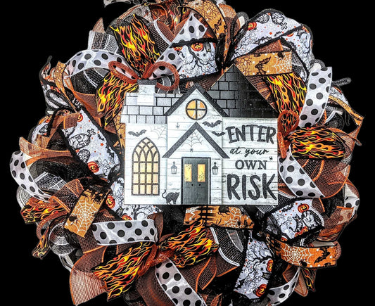 Enter At Your Own Risk Wreath