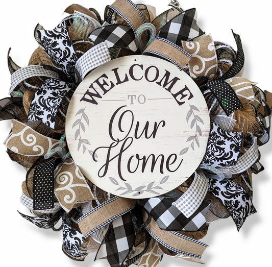 Everyday wreath, welcome wreath, spring  wreath ,mesh spring wreath, summer wreath, wreaths, front door wreath, welcome home wreath