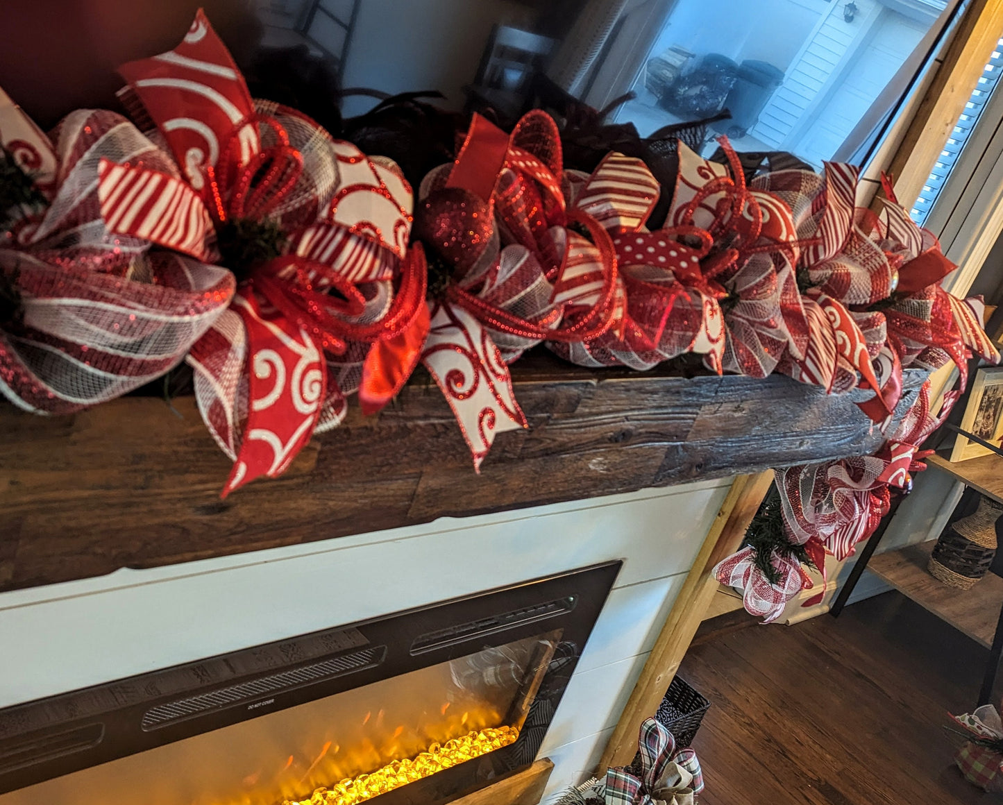 Candy Cane GARLAND, CHRISTMAS GARLAND, Door garland, mantle, Mesh Christmas Garland, Christmas decorations, garlands, Christmas garlands