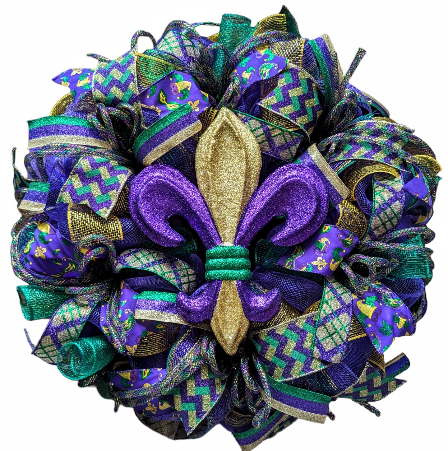 Mardi gras Wreath, Mardi gras wreath, Mardi gras decor, Mardi Gras decorations, Happy Mardi gras, Mesh Mardi gras wreath, door Mardi gras