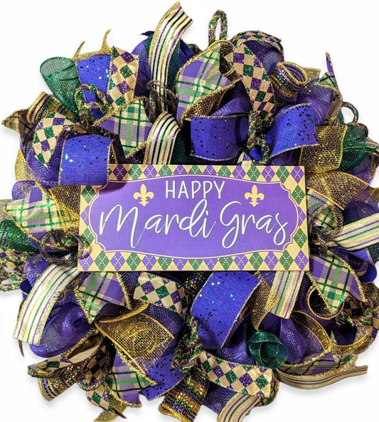 Mardi Gras Wreath