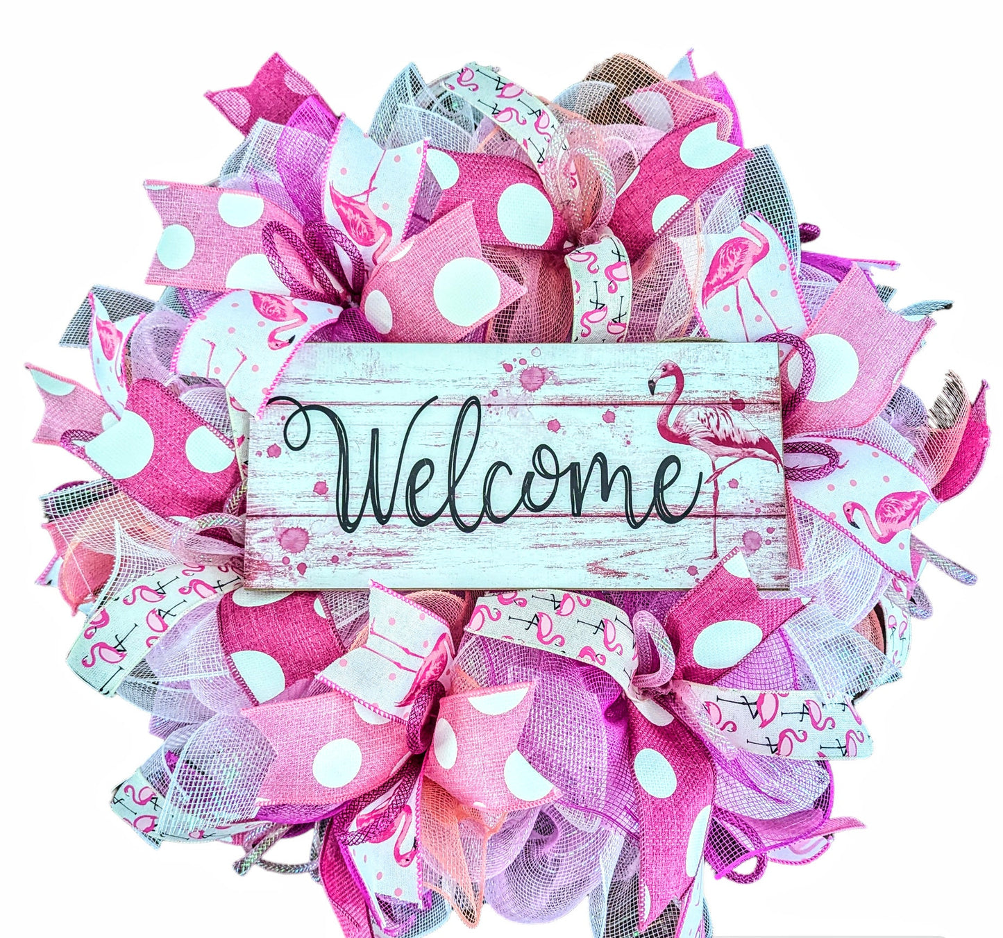 Welcome Flamingo Wreath
