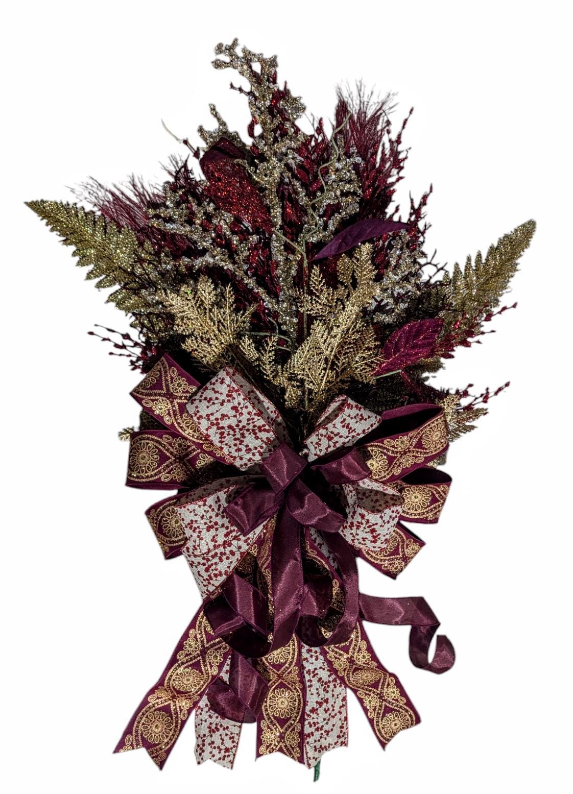 Tree topper, tree bow, tree topper, tree star, woodland tree topper, tree bows, Christmas tree decorations, Christmas decor, XL tree topper