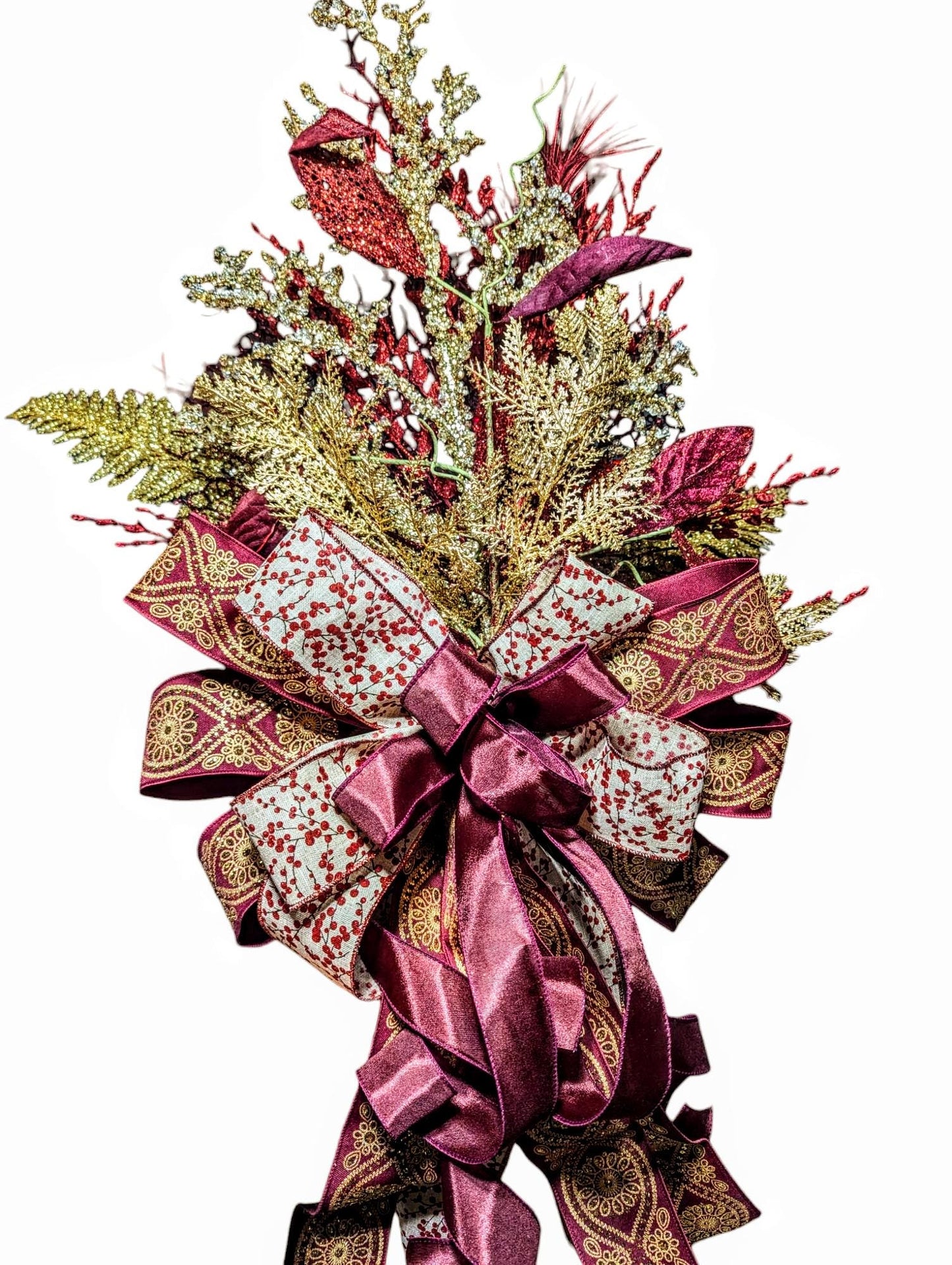 Tree topper, tree bow, tree topper, tree star, woodland tree topper, tree bows, Christmas tree decorations, Christmas decor, XL tree topper