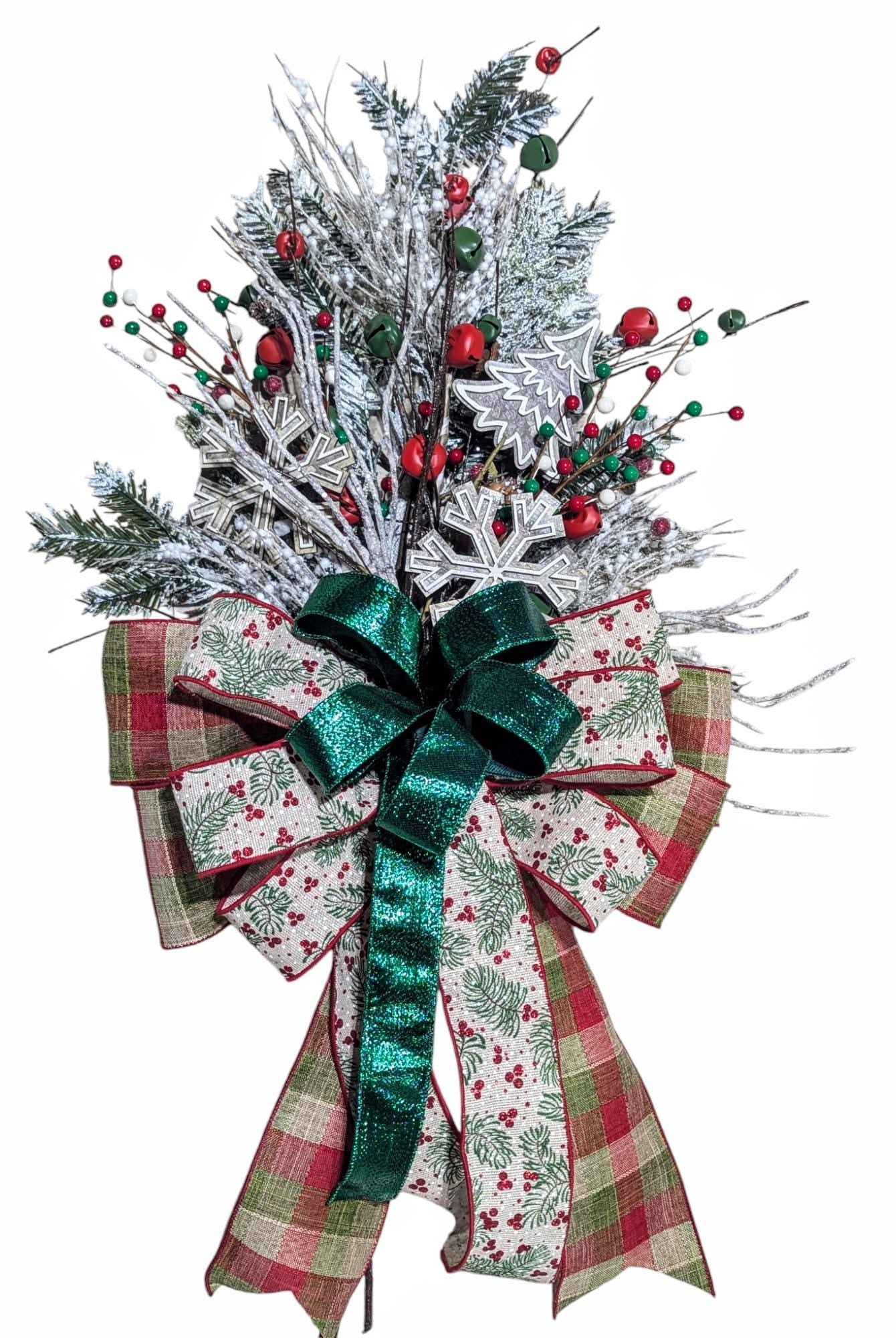 Tree topper, tree bow, tree topper, tree star, woodland tree topper, tree bows, Christmas tree decorations, Christmas decor, XL tree topper