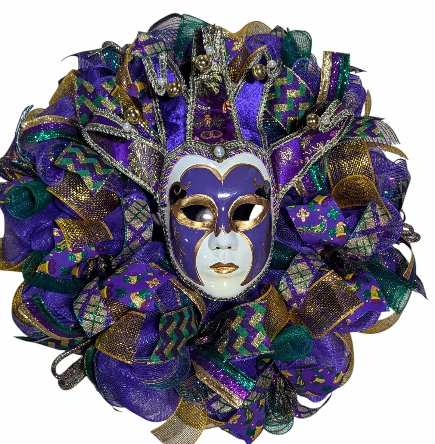 Mardi gras Wreath, Mardi gras wreath, Mardi gras decor, Mardi Gras decorations, Happy Mardi gras, Mesh Mardi gras wreath, door Mardi gras