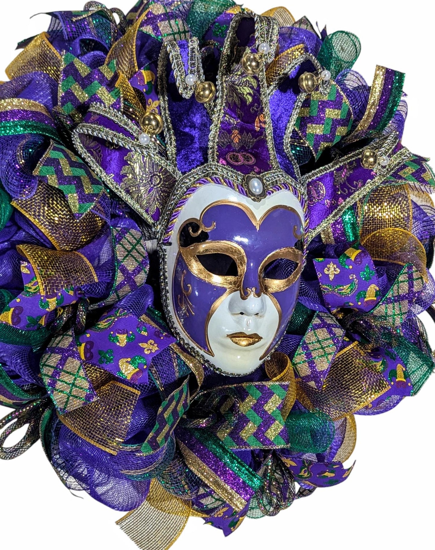 Mardi gras Wreath, Mardi gras wreath, Mardi gras decor, Mardi Gras decorations, Happy Mardi gras, Mesh Mardi gras wreath, door Mardi gras