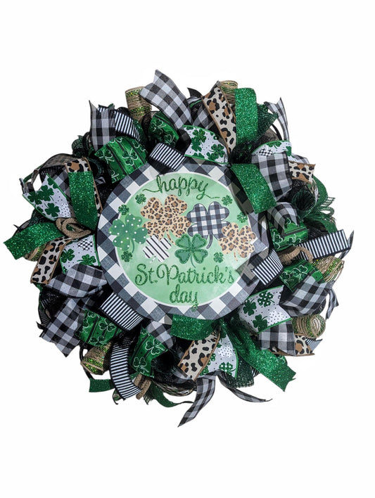 St. Patricks day Wreath, Spring Wreath, Happy St. Patricks Day wreath, St. Patricks Day Decor,St. Patties Day Wreath, door wreath, saint pat