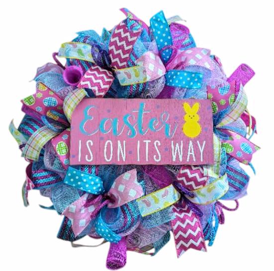 Easter wreath, Spring wreaths, spring wreath, hello wreath, Easters on its way wreath, Easter decorations, spring front door wreath