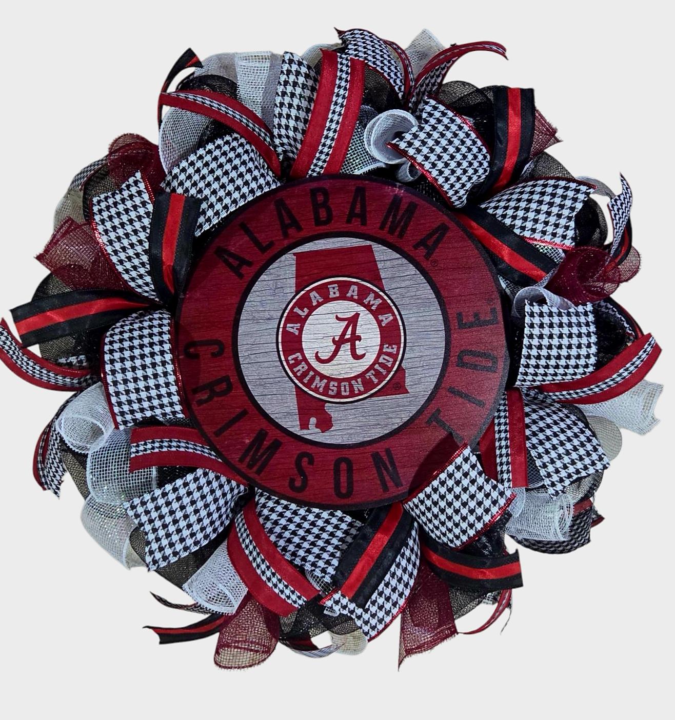 Alabama wreath, university of alabama college, roll tide, college decor, graduation wreath, collegiate decorations, role tide decor, Alabama