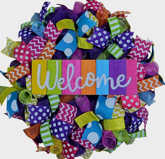 Summer wreath, hello summer wreath, hello wreath, welcome summer wreath, wreath, summer wreaths, summer decor, door wreath summer