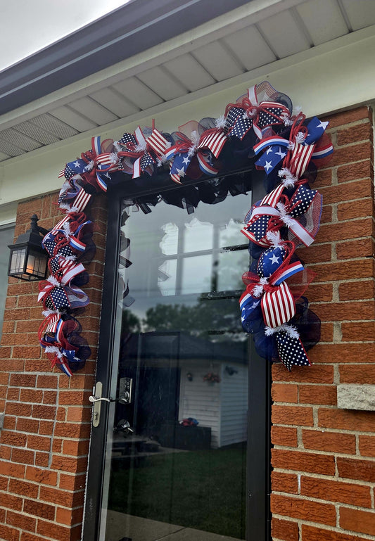 Patriotic garland, patriotic garlands, patriotic decor, 4th of July garland, fourth of July garland, patriotic decorations, patriotic door