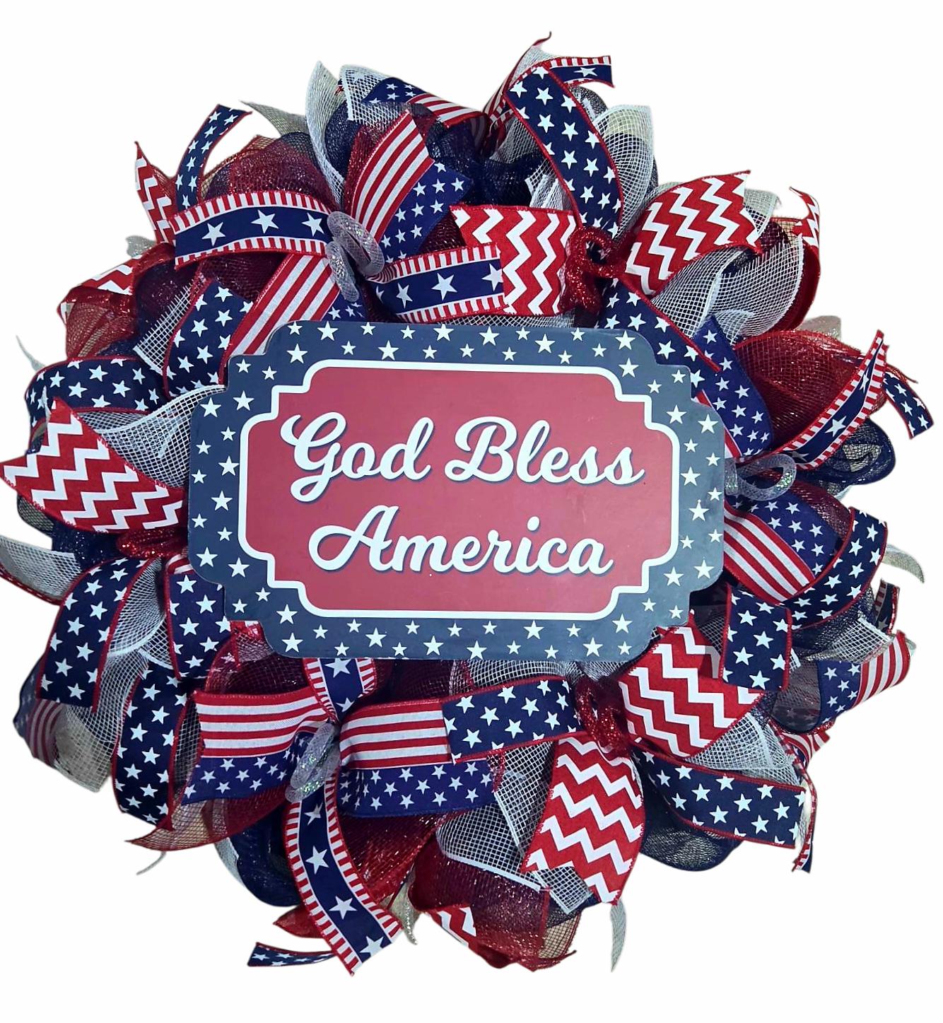 Patriotic wreath, patriotic wreaths, 4th of July wreath, fourth of July wreath, 4th of July wreath, mesh patriotic wreath, red white blue