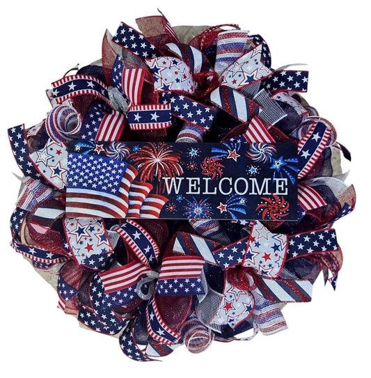USA wreaths, patriotic wreaths, 4th of July wreath, fourth of July wreath, 4th of July wreath, mesh patriotic wreath, red white blue