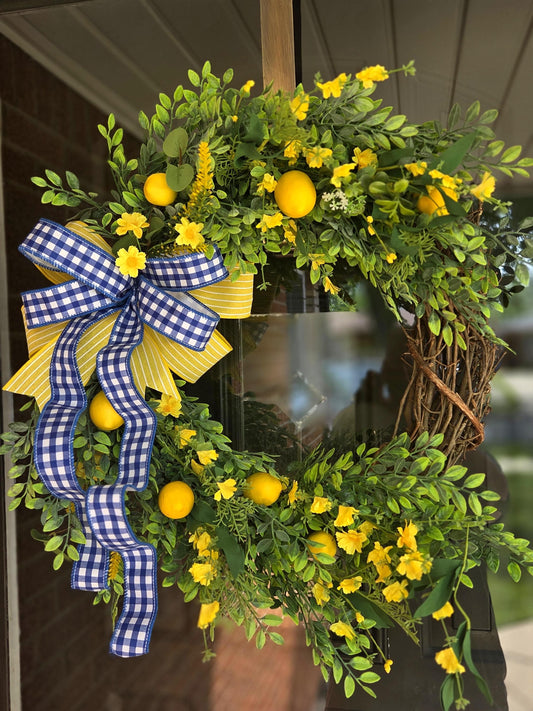 Lemon wreath, lemon wreaths, summer wreath, welcome wreath, everyday wreath, wreaths, front door wreath, lemon wreaths, grapevine summer