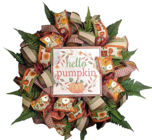 Hello Pumpkin Fall Wreath