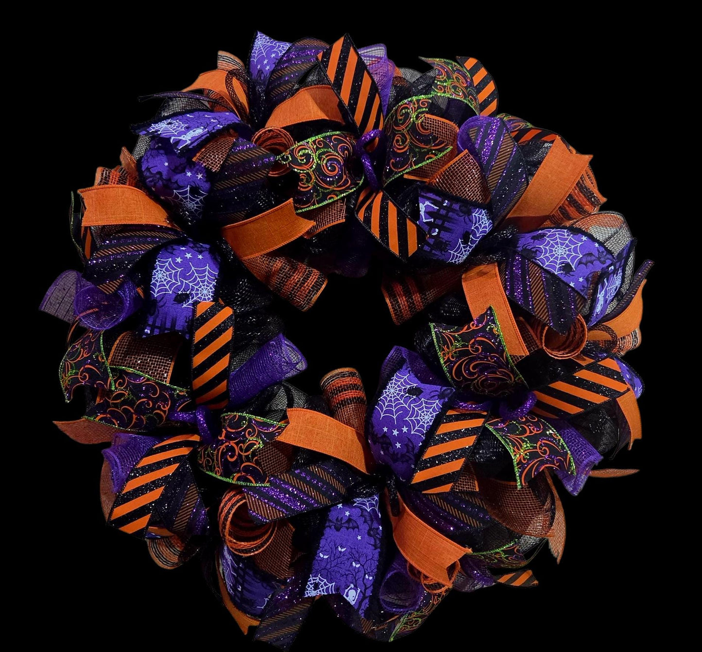 Open Halloween wreath, halloween wreath, Fall wreaths, wreath, wreaths, halloween mesh wreaths, Fall decorations, black and orange wreath