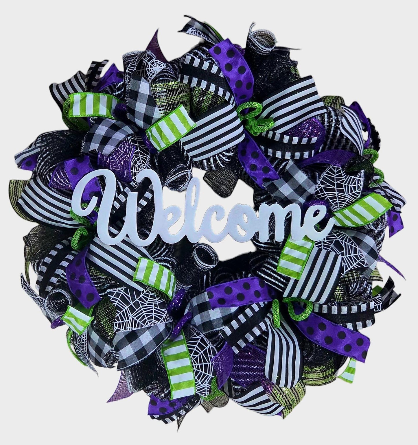 Halloween wreath, halloween wreath, beetlejuice wreath, halloweeen door decor, halloween door, letter wreath, welcome halloween, garlands