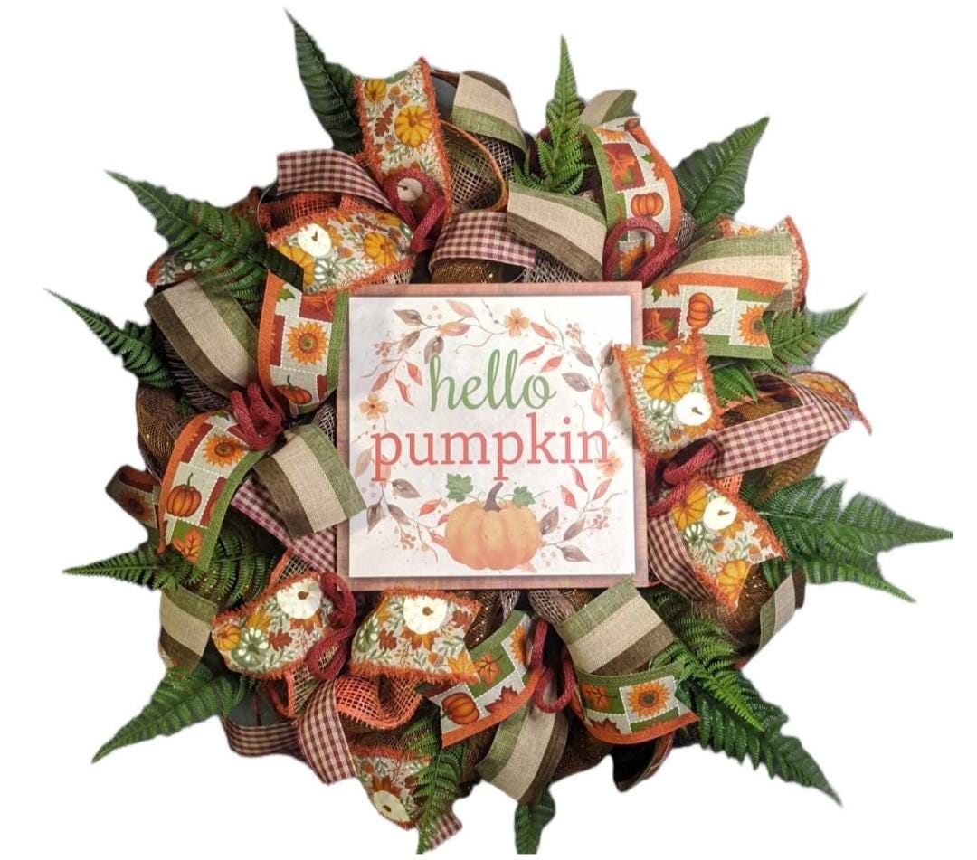 Hello Pumpkin Fall Wreath