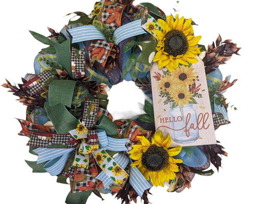 Hello Fall Sunflower wreath