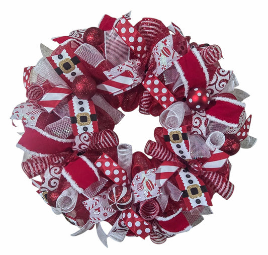 Christmas Wreath, Christmas wreaths for front door, Christmas wreaths, Christmas decorations, Christmas door decor, santa decorations