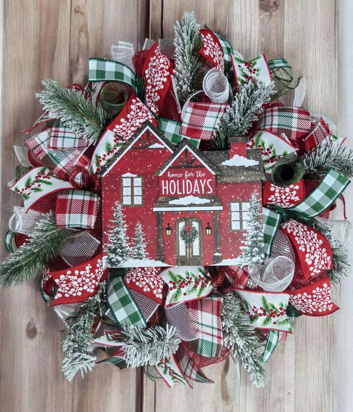 Christmas Wreath, Christmas wreaths for front door, Christmas wreath, Christmas decorations, Mesh Christmas Wreath, Classic christmas wreath