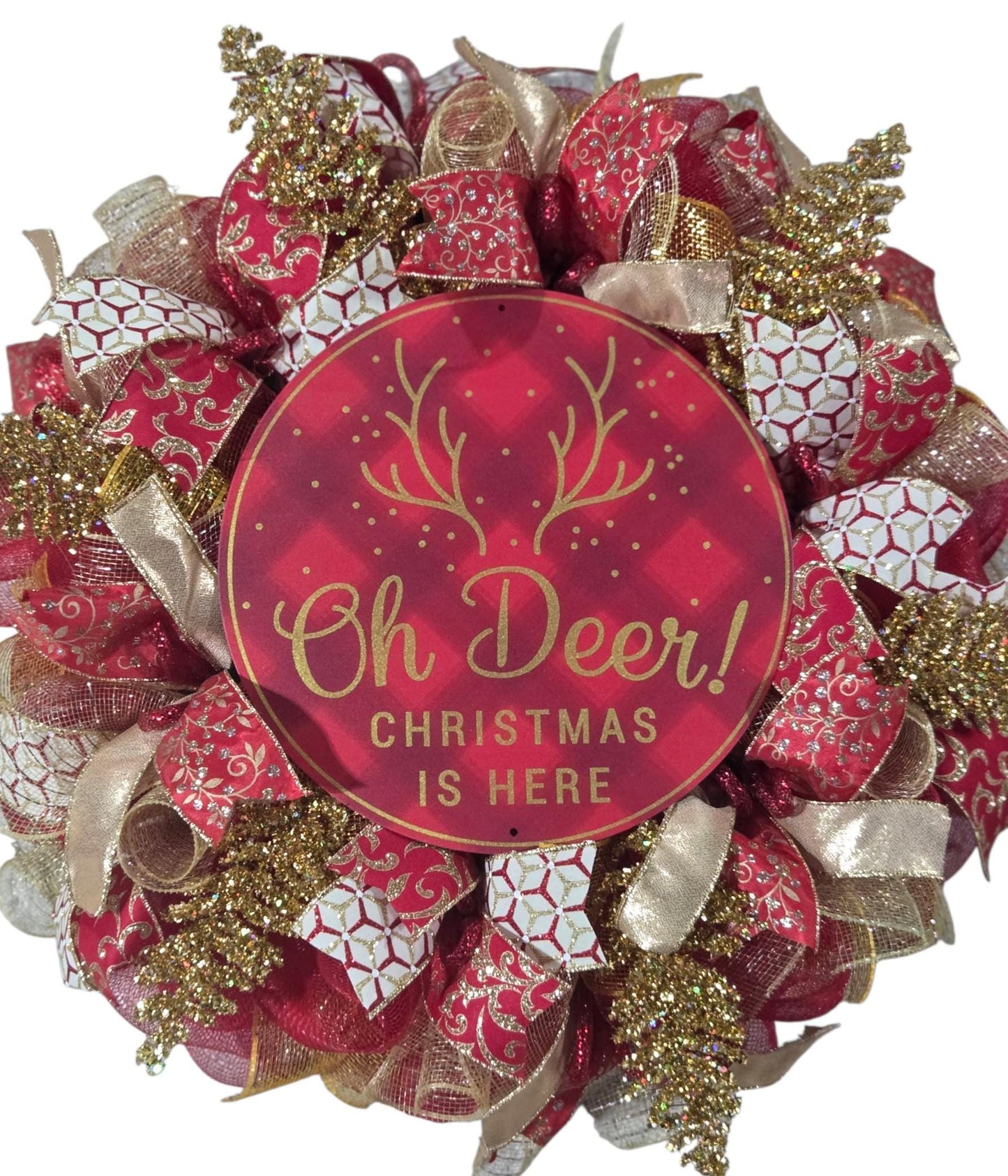 Christmas Wreath, Christmas wreaths for front door, Christmas wreath, Christmas decorations, Mesh Christmas Wreath, Classic christmas wreath