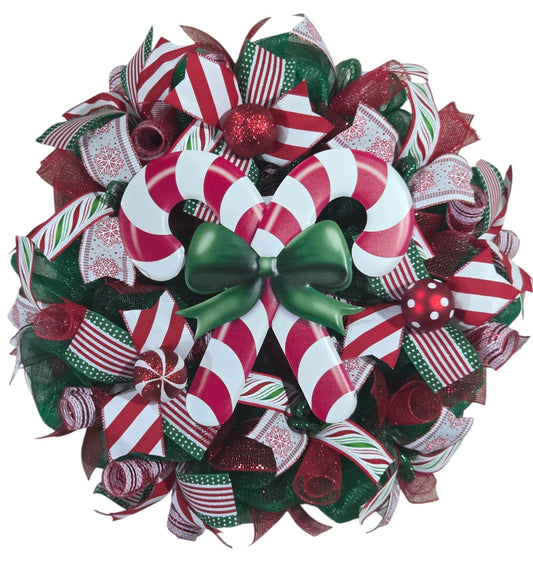 Candy Cane Wreath, Christmas Wreath, Whimsical Wreath, Christmas Wreaths, Wreath, Door Decor, Christmas Decorations, Candy Cane