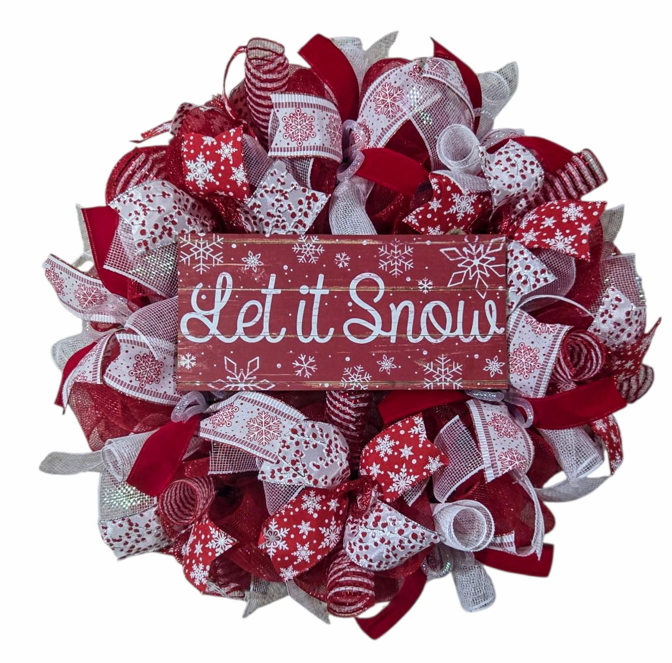 Winter Wreath, Snowflake Wreath, winter wreaths, wreaths, winter decorations, Mesh winter Wreath, winter wreaths, snowflakes, let it snow