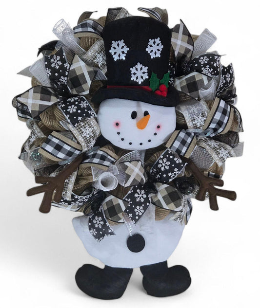 Winter Wreath, Snowflake Wreath, winter wreaths, snowman wreaths, Christmas decorations, Mesh winter Wreath, winter wreaths, snowflakes