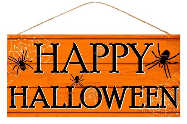 12.5 X 6" - ORANGE HAPPY HALLOWEEN SIGN
