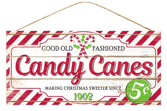 12.5 X 6" - VINTAGE CANDY CANE SIGN