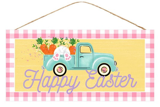 12" X 6" HAPPY EASTER BUNNY BOTTOM TRUCK SIGN