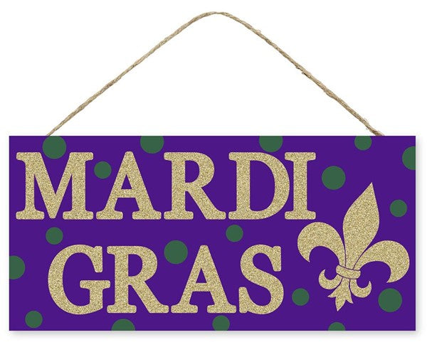 12.5" X 6" MARDI GRAS" SIGN