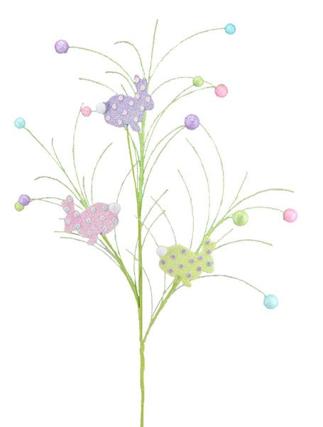 29" Glitter RABBIT/BALL/TWIG SPRAY