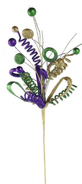 27" Glitter Ribbon Swirl Disc Spray