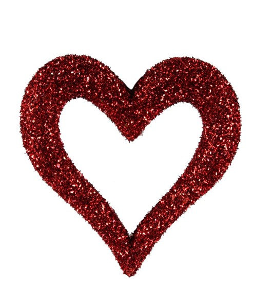 10" GLITTER HALLOW HEART WITH HANGER