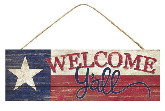 15.5" X 5" WELCOME YALL SIGN