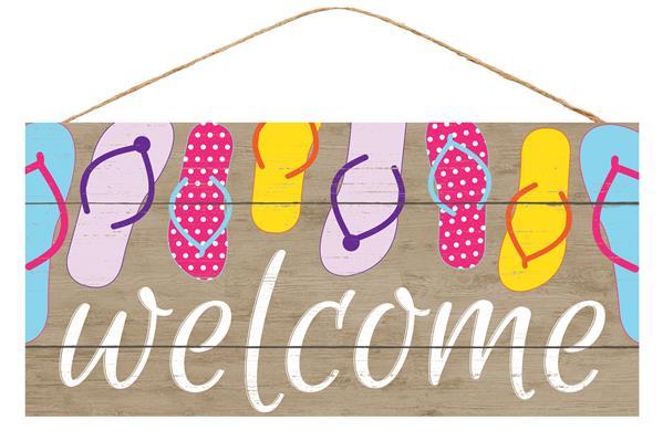 12.5 X 6" WELCOME FLIP FLOP SIGN