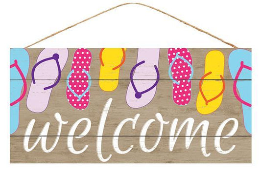 12.5 X 6" WELCOME FLIP FLOP SIGN