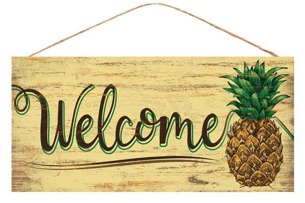 12.5 X 6" WELCOME PINEAPPLE SIGN