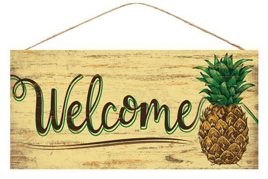 12.5 X 6" WELCOME PINEAPPLE SIGN