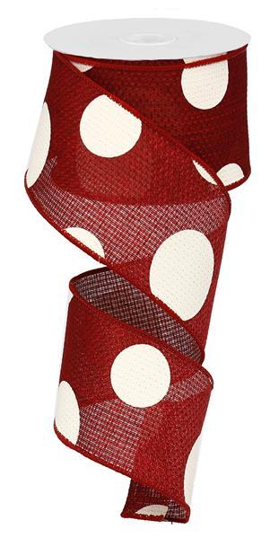 2.5" BURGUNDY GIANT POLKA DOT RIBBON (10YDS)