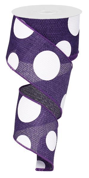 2.5" PURPLE GIANT POLKA DOT RIBBON (10YDS)