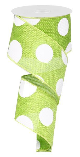 2.5" LIME GREEN GIANT POLKA DOT (10YDS)