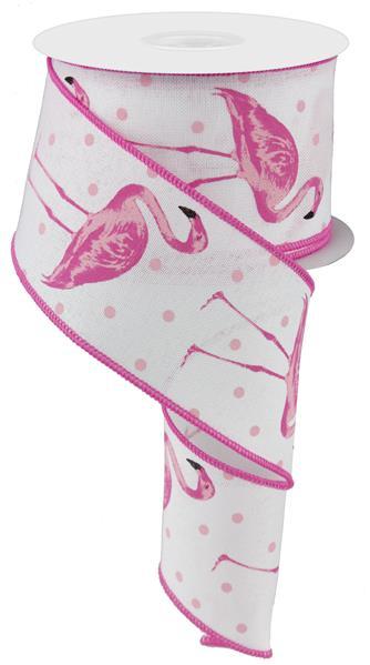 2.5" FLAMINGO PRINT RIBBON - (10YDS)