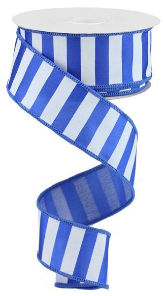 1.5" BLUE/WHITE STRIPE RIBBON - (10YDS)